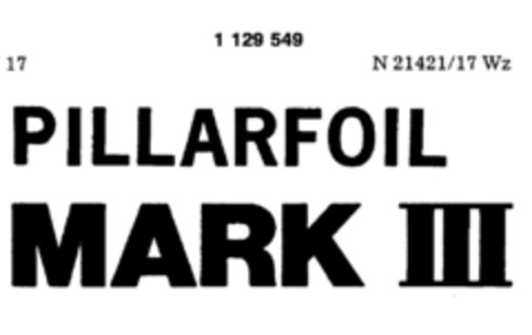 PILLARFOIL MARK III Logo (DPMA, 18.01.1988)