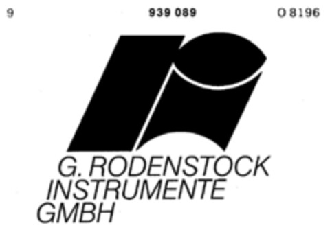 G. RODENSTOCK INSTRUMENTE GMBH Logo (DPMA, 06/19/1974)