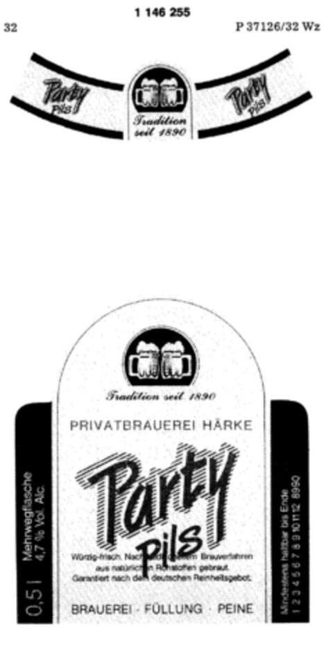 Party Pils Logo (DPMA, 21.10.1988)