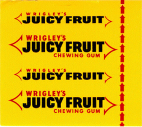 JUICY FRUIT WRIGLEY'S CHEWING GUM Logo (DPMA, 12/29/1962)