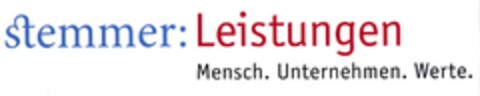 stemmer: Leistungen Mensch. Unternehmen. Werte. Logo (DPMA, 16.04.2010)