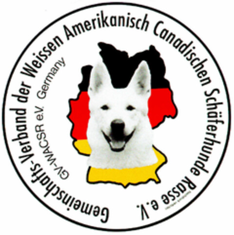 Gemeinschafts-Verband der Weissen Amerikanisch Canadischen Schäferhnde Rasse e.V. Logo (DPMA, 05/27/1995)