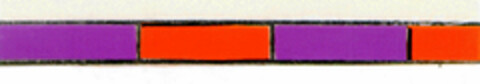 Einfädig bedruckter Kabelkennfaden in der Farbfolge: lila - orange - lila - orange Logo (DPMA, 31.03.1981)