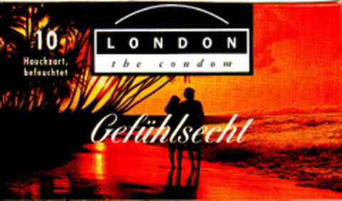 L O N D O N  t h e  c o n d o m Gefühlsecht Logo (DPMA, 19.10.1993)