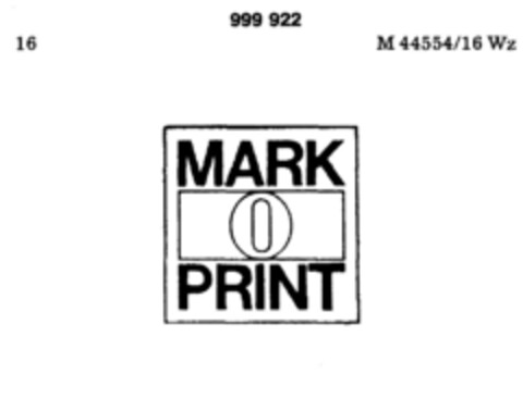 MARK O PRINT Logo (DPMA, 29.04.1978)