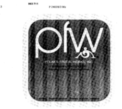 pfw  POLAK`S FRUTAL WORKS, INC Logo (DPMA, 31.08.1976)