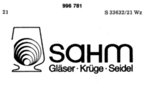 sahm Gläser Krüge Seidel Logo (DPMA, 07.06.1979)