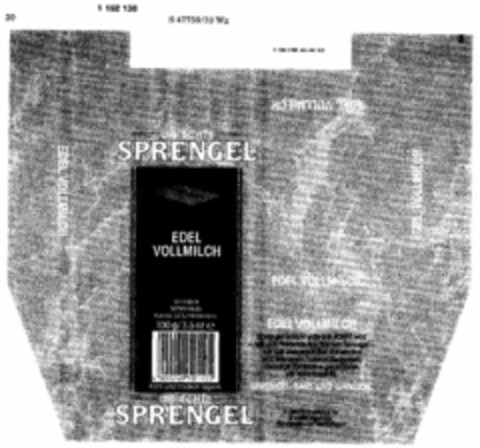 DIE ECHTE SPRENGEL EDEL VOLLMILCH Logo (DPMA, 16.01.1989)