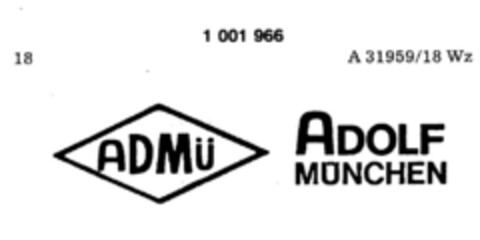 ADMÜ ADOLF MÜNCHEN Logo (DPMA, 05.04.1979)