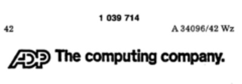 ADP The computing company. Logo (DPMA, 15.12.1980)