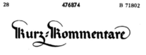 Kurz-Kommentare Logo (DPMA, 24.11.1934)