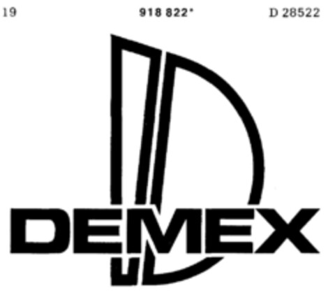 DEMEX D Logo (DPMA, 03/26/1974)