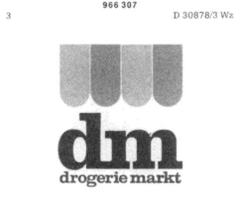 dm drogerie markt Logo (DPMA, 23.12.1976)