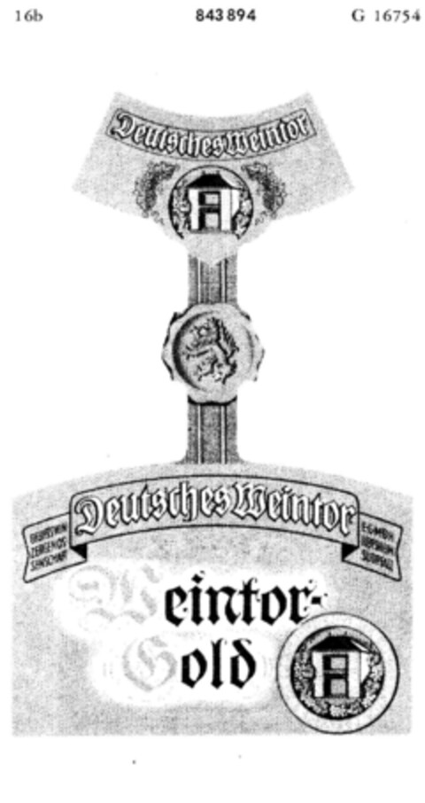 Weintor-Gold Logo (DPMA, 19.06.1967)