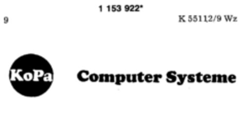 KoPa Computer Systeme Logo (DPMA, 10.10.1989)