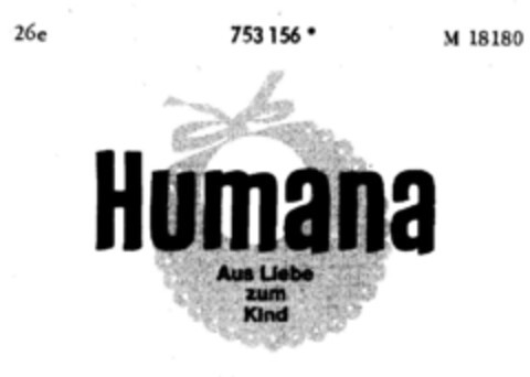 Humana Aus Liebe zum Kind Logo (DPMA, 11.07.1961)