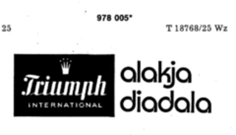 Triumph INTERNATIONAL alaskja diadala Logo (DPMA, 23.09.1978)