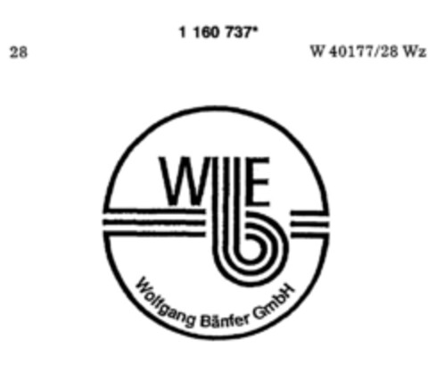 W E Wolfgang Bänfer GmbH Logo (DPMA, 12.03.1990)