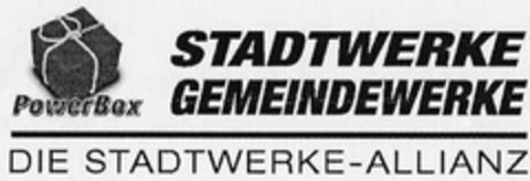PowerBox STADTWERKE GEMEINDEWERKE DIE STADTWERKE-ALLIANZ Logo (DPMA, 14.11.2002)