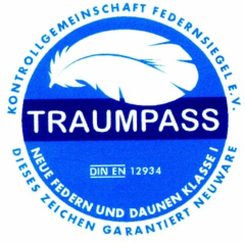 TRAUMPASS NEUE FEDERN UND DAUNEN KLASSE 1 Logo (DPMA, 05/17/1999)