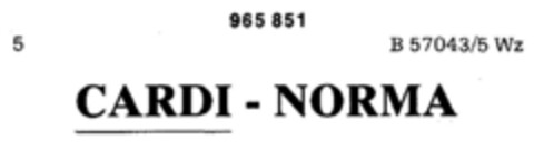 CARDI-NORMA Logo (DPMA, 20.10.1976)