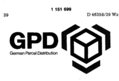 GPD German Parcel Distribution Logo (DPMA, 12.04.1989)
