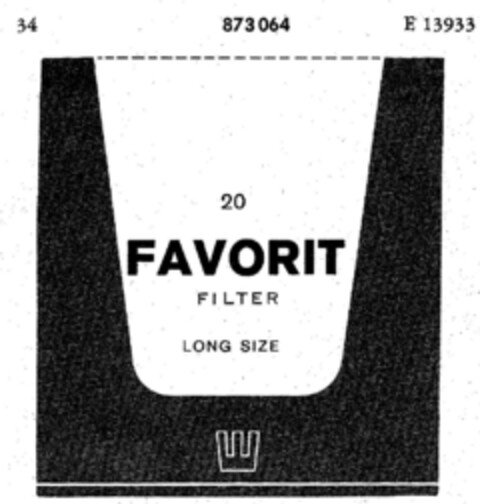 FAVORIT FILTER LONG SIZE Logo (DPMA, 22.01.1969)