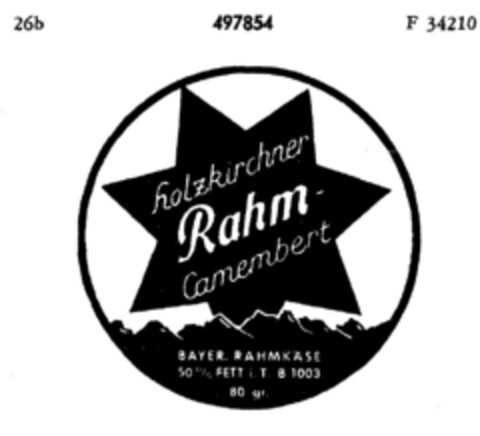 holzkirchner Rahm-Camembert Logo (DPMA, 30.03.1937)