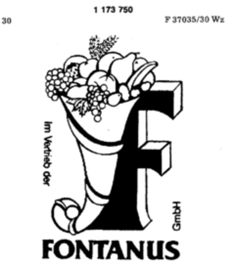 im Vertrieb der FONTANUS GmbH Logo (DPMA, 19.12.1988)