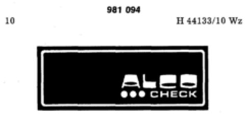 ALCO CHECK Logo (DPMA, 22.03.1978)