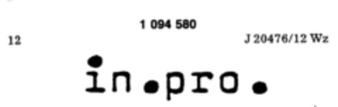 in.pro. Logo (DPMA, 30.10.1985)