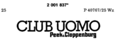 CLUB UOMO Peek&Cloppenburg Logo (DPMA, 09.03.1991)