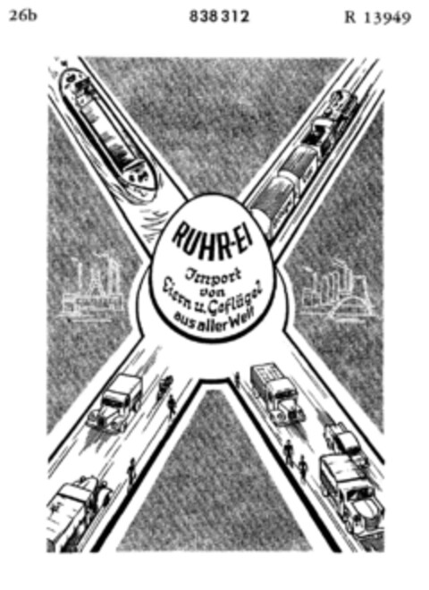 RUHR-EI Import von Einern u. Geflügel aus aller Welt Logo (DPMA, 12.09.1960)