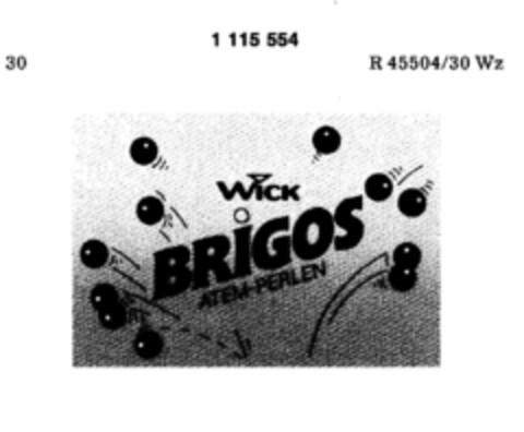 WICK BRIGOS ATEM-PERLEN Logo (DPMA, 28.05.1987)