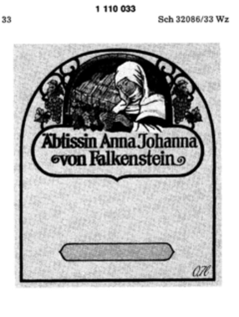 Äbtissin Anna Johanna von Falkenstein Logo (DPMA, 29.07.1985)