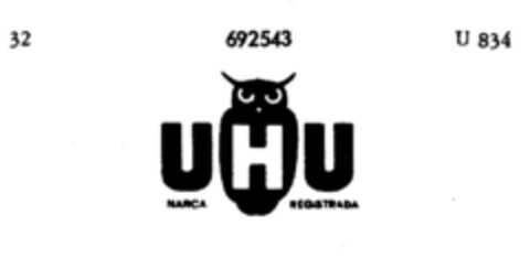 UHU MARCA REGISTRADA Logo (DPMA, 10/20/1954)