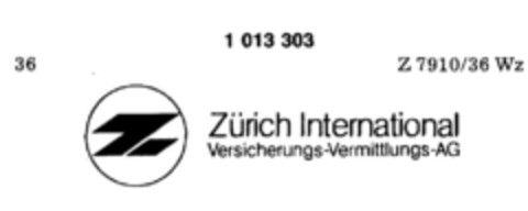 Z Zürich International Versicherungs-Vermittlungs-AG Logo (DPMA, 04/03/1980)