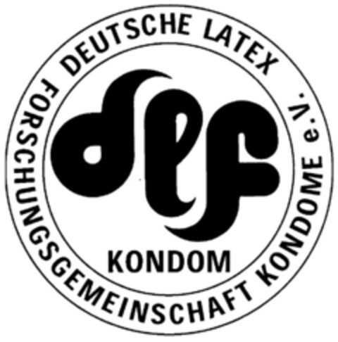 dlf KONDOM DEUTSCHE LATEX FORSCHUNGSGEMEINSCHAFT KONDOME e.V. Logo (DPMA, 08.02.2000)