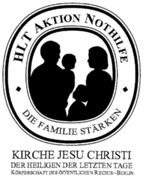 HLT AKTION NOTHILFE DIE FAMILIE STÄRKEN KIRCHE JESU CHRISTI Logo (DPMA, 23.11.2000)
