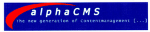 alphaCMS The new generation of Contentmanagement Ü...* Logo (DPMA, 12.11.2001)
