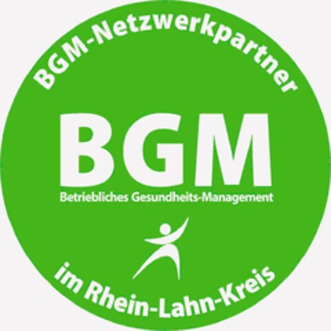 BGM Betriebliches Gesundheits-Management BGM-Netzwerkpartner im Rhein-Lahn-Kreis Logo (DPMA, 17.12.2019)