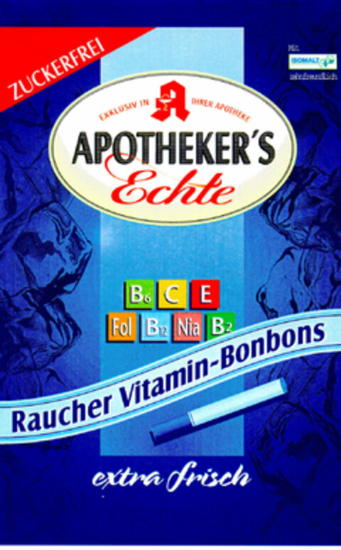 APOTHEKER'S Echte Raucher Vitamin-Bonbons Logo (DPMA, 21.05.1997)