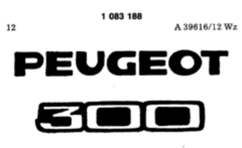 PEUGEOT 300 Logo (DPMA, 05.03.1985)