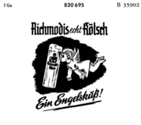 Richmodis echt Kölsch Ein Engelskuß Logo (DPMA, 05/11/1966)