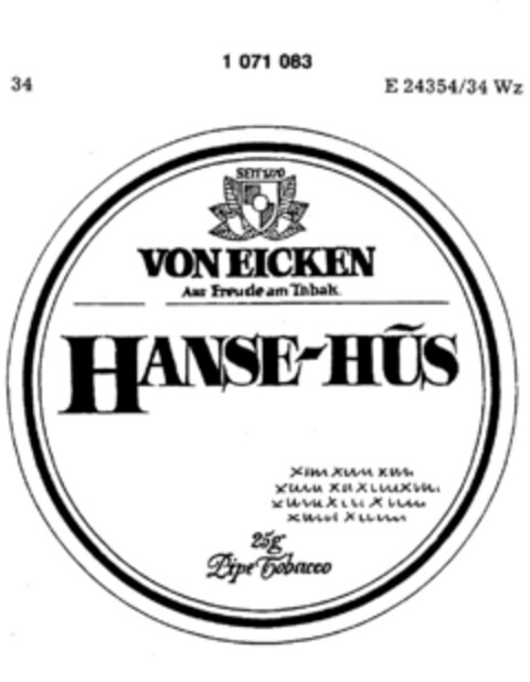 VON EICKEN HANSE-HUS Logo (DPMA, 05/08/1984)