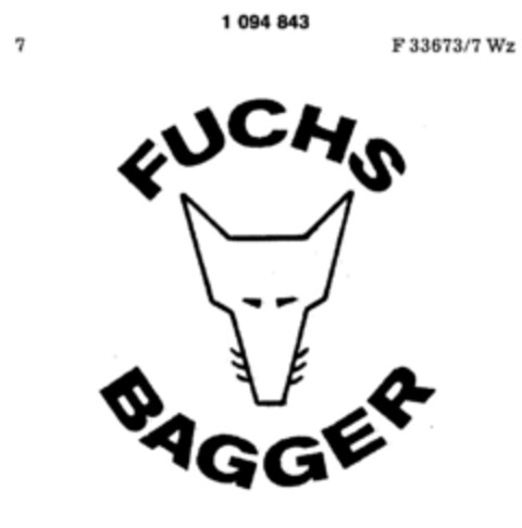 FUCHS BAGGER Logo (DPMA, 20.06.1985)