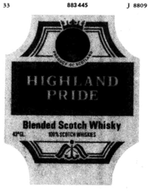 HIGHLAND PRIDE Logo (DPMA, 02/05/1970)