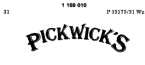 PICKWICK'S Logo (DPMA, 28.09.1987)