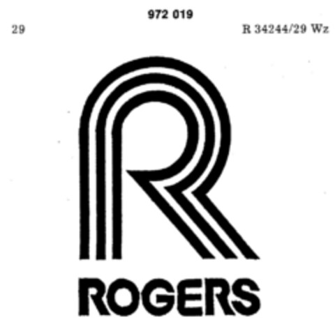 R ROGERS Logo (DPMA, 06/29/1977)