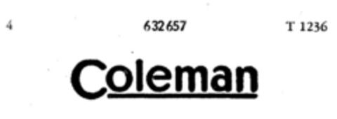 Coleman Logo (DPMA, 13.10.1951)